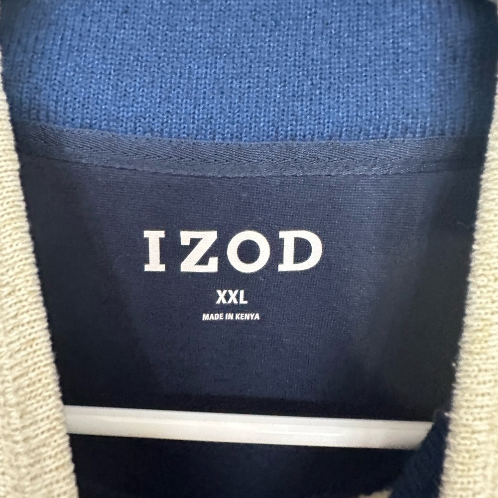 IZOD Men’s XXL Beige Quarter-Zip Pullover Sweatshirt | Casual Classic - Picture 3 of 4